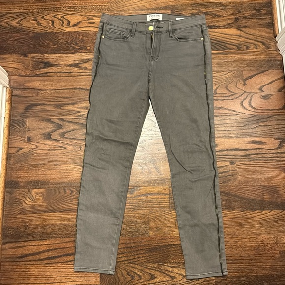Frame denim gray jeans with zipper side seams - Picture 1 of 6